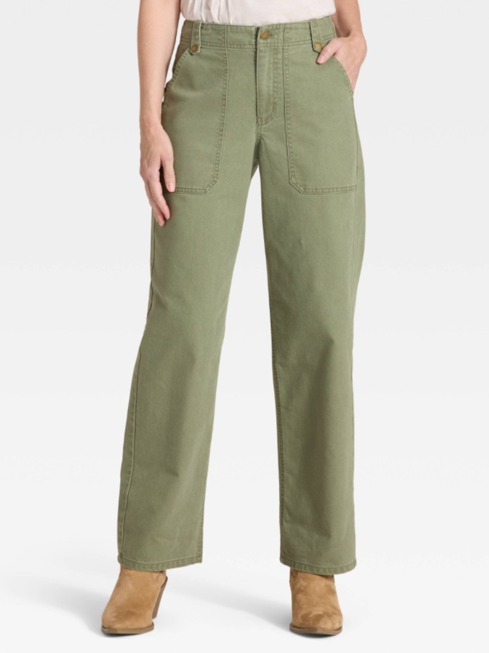 NWOT 4 Universal Thread Green Mid Rise Straight Leg Cargo Pants Jeans